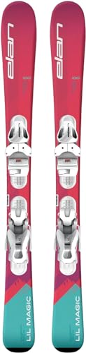 Elan Kids Girl's skis ELAN Lil Magic with EL4.5 GW System Size Adjustable bindings on Track on skis 2024 (90cm)