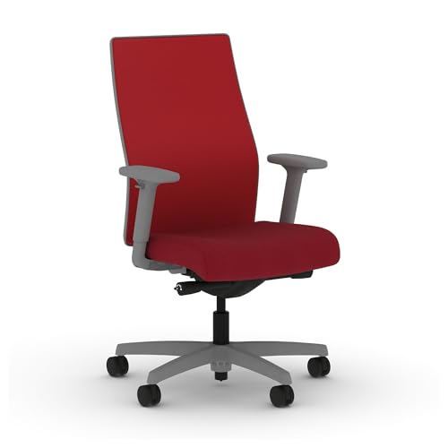 Image of HON Ignition 2.0 Mid‑Back Ergonomic Office Chair, Mesh Task Seating with Lumbar Support, Advanced Synchro‑Tilt, Height and Width Adjustable Arms, Titanium Frame, Bullseye