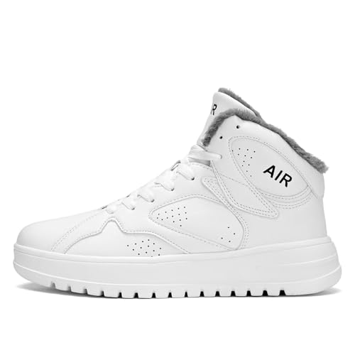 Mens Hight Top Walking Snow Winter Shoes Fur Lined Warm Casual Sneakers Lightweight Comfortable Outdoor Boots Sole Soft2