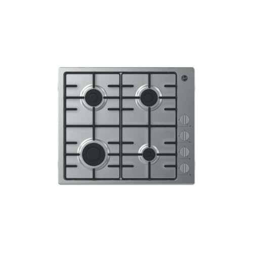 Hoover HHW6LK3X - Placa de gas de acero inoxidable con cuatro quemadores (60 cm)