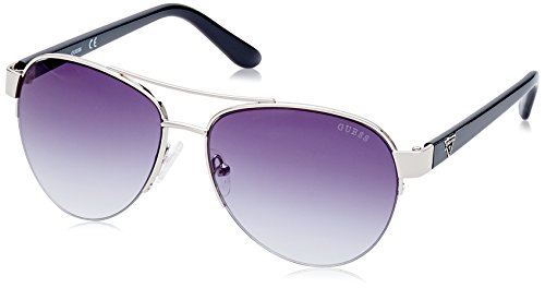 Guess Guf254, Gafas de Sol para Mujer, Plateado, 56