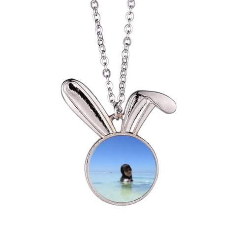 Collier lapin pendentif vague de mer Ellie Yao bijoux fantaisie pour femme