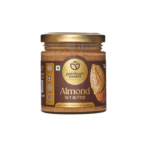 Image of The Premium Basket Pistachio Nut Butter | Almond Nut Grade - Gold Premium, Cashews Nuts Grade W240 & Irani Pista | Unsweetened | High dietary fibre | Rich in Protein | Transfat-Free | 180g x 3 Natural Spread ( Pack Of 3 )