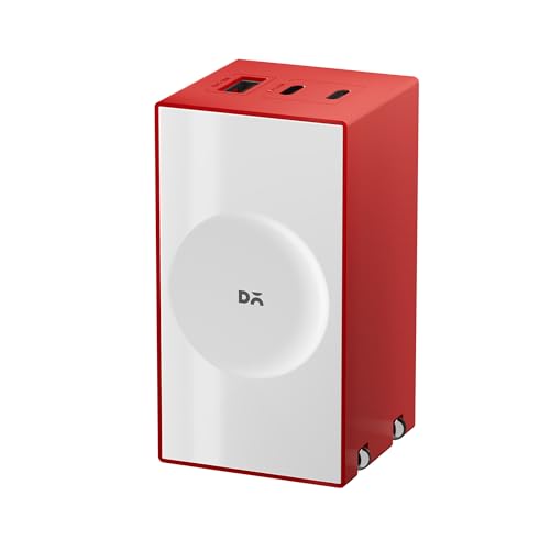 Image of DailyObjects POP 67W Triple Port GaN Charger Adapter with Foldable Pins|USB-C Dual Port & Type A Power Output|Fast Charging|Support iPhone 12 13 14 15 16 pro Max,ipad,Samsung,MacBook M1 M2-Red