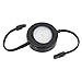 MVP Single Linking Puck with 6-Inch Lead/Tail Wiresand Mounting Screws, Dimmable Swivel LED, Linkable, cETLus Listed, 2-3/4-Inch, 3000K Black, Single Linking Puck