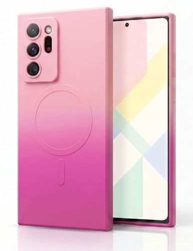 Image of amazon basics Gradient Mag-Safe Case for Samsung Galaxy Note 20 Ultra | Soft Silicone Shockproof Cover with Camera Protection | Slim Lightweight Design | Smooth Touch & Durable - Light and Dark Pink