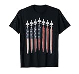 F4 Phantom Fighter Jet USA Flag Airplane F-4 4th of July T-Shirt