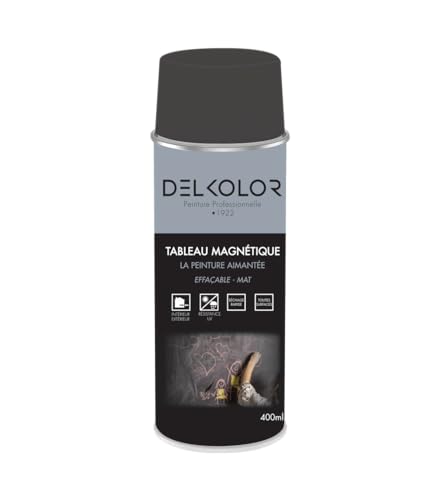 DELKOLOR - Delkolor Peinture Tableau Magnétique Noir en Aérosol - 400ml - Couleur NOIR