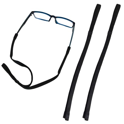 Image of Eyeglasses Holder Straps, Adjustable Neck Lanyard Cord, Sports Sunglasses String Keeper, 2-Pack, Black