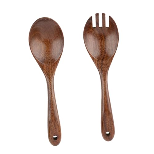 OUNONA 2pcs Salad Utensils Acacia Salad for Easy Tossing and Serving for Kitchen and Dining Lightweight Design with Comfortable Grip