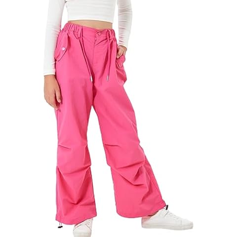Rolanko Girls Baggy Cargo Parachute Trousers Cover