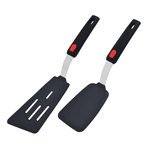 Spatules silicone résistantes à la chaleur : lot de 2 ustensiles de cuisine antiadhésifs