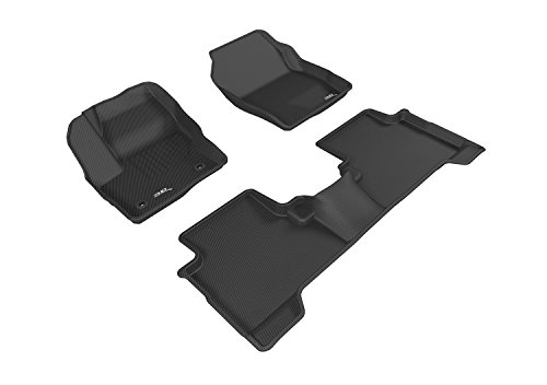 3D MAXpider Custom Fit KAGU Floor Mat (BLACK) Compatible with FORD ESCAPE 2015-2019 - Full Set #1