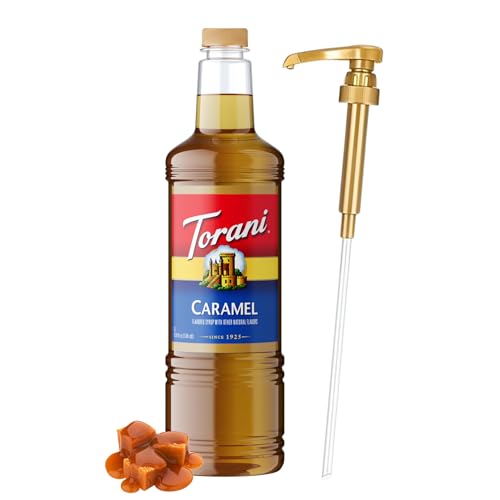 Image of Torani Caramel Syrup 1L with Pump - Lattes, Frappes & Cocktails