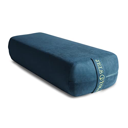 JELS Yoga Bolster Pillow for Restorative Yoga, Premium Machine Washable Supportive Rectangular Removable Air Suede Meditation Cushion Pillow for Restorative Yoga & Yin Yoga with Carry Handle