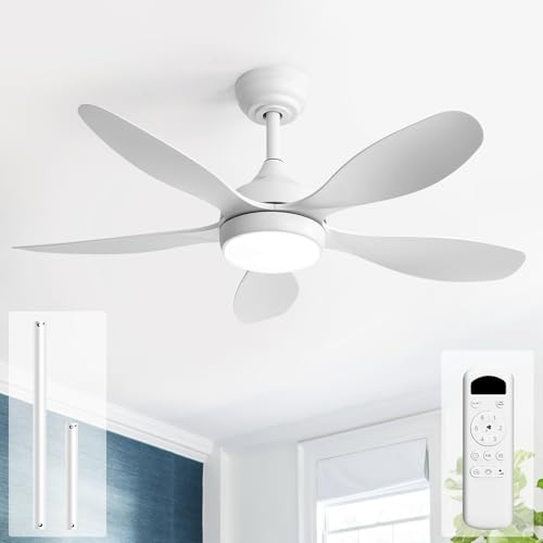 Sofucor 107cm Ventilatore da Soffitto con Luce, Dimmerabile 3CCT, Telecomando, 6 Velocità, Timer,...