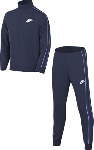 NIKE FD3061-410 K NSW TRACKSUIT POLY TAPED FZ Jacket Unisex MIDNIGHT NAVY/WHITE Size XS