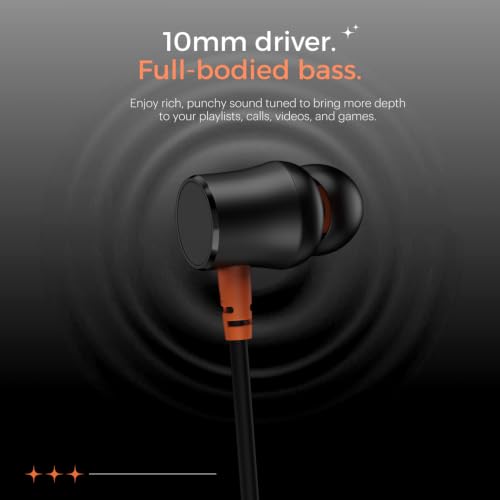Image of Noise Chord 100 Type-C Wired Earphones | 10mm Driver | Deep Bass | in-Line Mic with Voice Assistant | Multifunctional Controls - Jet Black