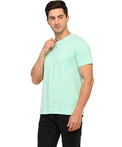 Image of Unisex Round Neck Plain T-Shirt | Combed Bio-Washed Ring Spun Cotton for Men & Women, Short Sleeves