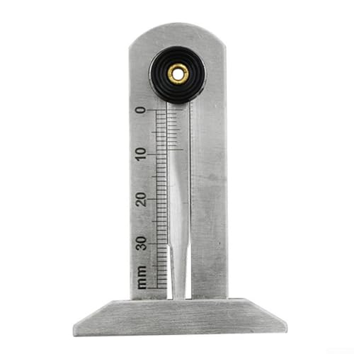 Yhenlovtt Herramienta de calibre de profundidad de banda de rodadura de neumáticos de acero inoxidable con sonda, rango de medición de 0 a 60 mm para neumáticos de motocicleta y camión, calibrador