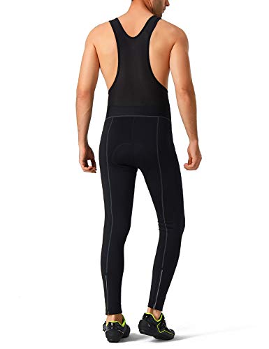 Naviskin Men\'s 3D Padded Thermal Cycling Bib Pants Bicycle Compression Tights Black Size S - Thumbnail 5