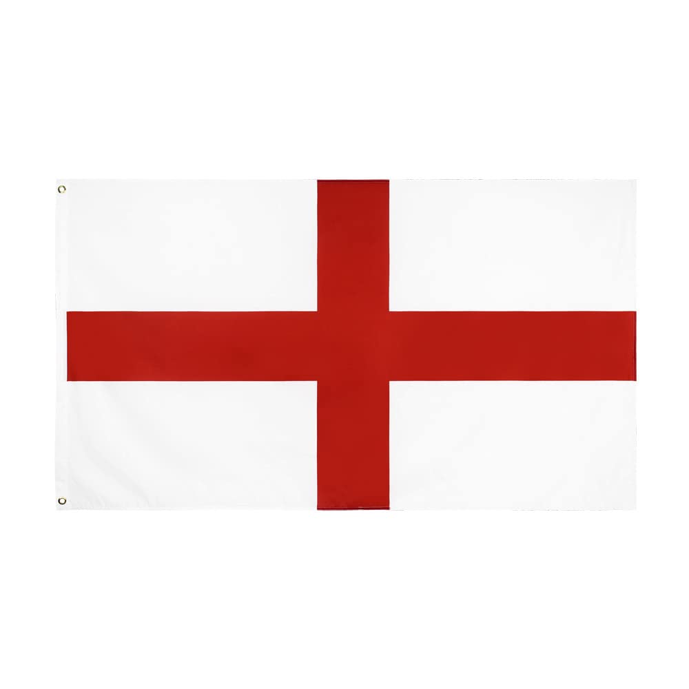 Large St George Flag, England Flag 3FTx5FT-(90x150cm) with Eyelets, Englands George Flags English Flags with Brass Grommets for Outdoors and Indoors, 100% Polyester (1PCS)