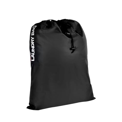 Flightmode Travel Laundry Bag with Drawstring for Clothes, Water Resistant Heavy Duty Travel Dirty Clothes Bag for Laundromat and Household, Foldable Compact Bag for Gym Clothes, Shoes (1 count)