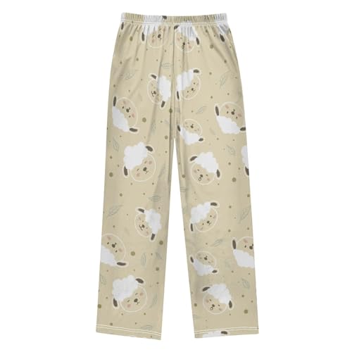 Animal Sheep Boys Pants Boys Athletic Pants Long Pant for Boywith Pockets Wide-Leg Size 6-14Y2
