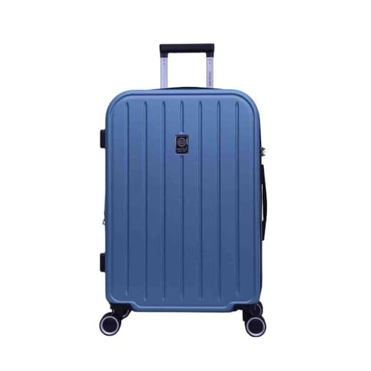 Mala de Viagem Grande de Despacho 30 kg Rígida ABS com 4 rodas duplas 360º e trava de segredo numérico TSA, divisória interna com zíper e elastico de fixação e expansor, Santino, Azul CllaroASDV222G12