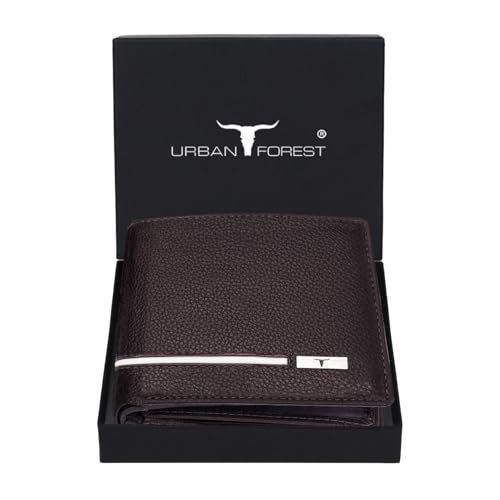 URBAN FOREST Stag Burgundy/White Leather Wallet for Men