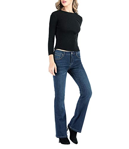 MetHera Women's Le Mel Classic Mid Rise Stretch Curvy Bootcut Flare Denim Jeans (12, Next to You) - Image 2