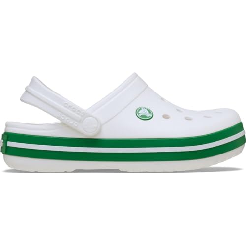 Image of Crocs Unisex Kid's Crocband Clog T, White Green Ivy, 4 /5 us Toddler