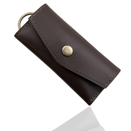 [Capitana] [鍵と一緒に現金を携帯!]極小 革財布 「Atte」 姫路レザー ミニ財布 キーホルダー (チョコブラウン)