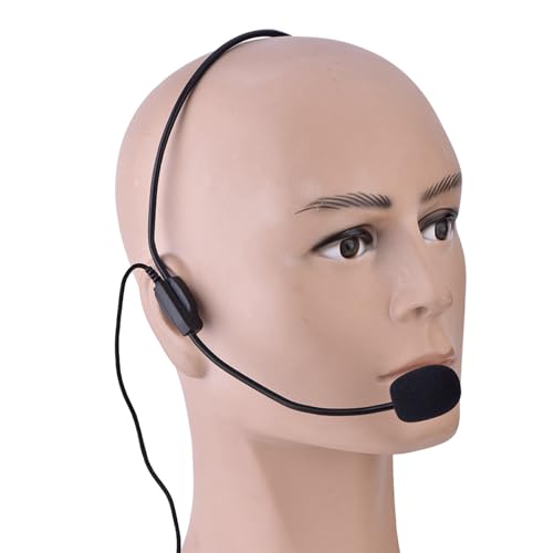 Portable Mini 3.5mm Wired Microphone,ABS Portable Mini Head-mounted Wired Unilateral Microphone Tiny Condenser MIC for Voice Amplifier Speaker Compatible with Android & Smartphones