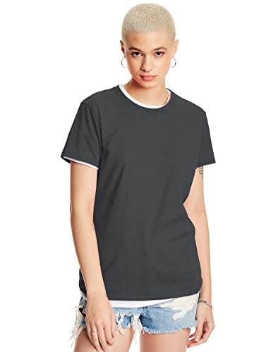 Image of Hanes Women's Perfect-T Crewneck T-Shirt, Lightweight Cotton Short Sleeve Tee for Women