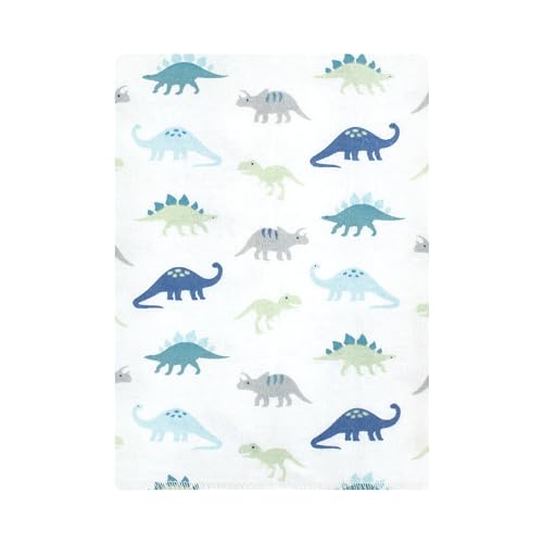 Image of Hudson Baby Unisex Baby Flannel Burp Cloth 12pk, Soft Teal Dino, One Size