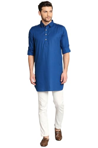 In-Sattva Men's Pullover Pathani Rollup Sleeve Kurta Tunic with Shoulder Strap4
