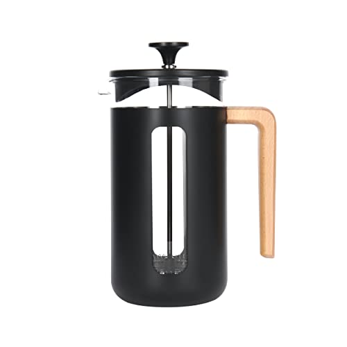 La Cafetière Pisa Stainless Steel Cafetière, Eight Cup, Black, Gift Boxed, 1L