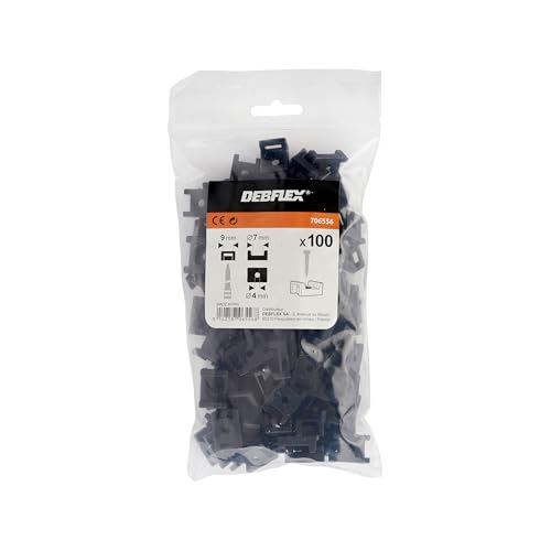 Debflex | Collier Électricien à Embase | Attache de Câble | Serre Câble Plastique | 100 Embases...