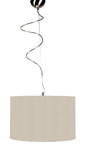 Suspension cylindre 60cm abat-jour pierre avec kit électrique chrome et diffuseur