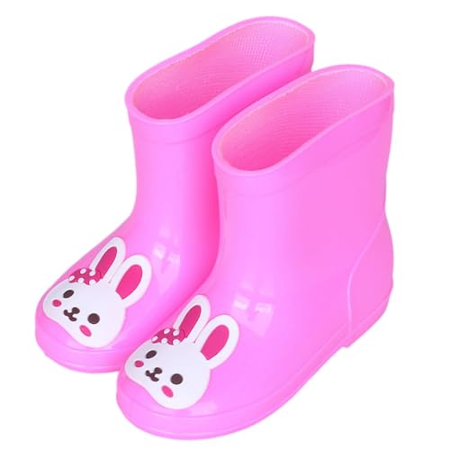 Hixingo Botas de Agua Niña Niño Talla 24-32 EU, Impermeables y Antideslizante Botas de Agua,Lindo Botines Infantiles con Suela Antideslizante (Rosa,27)
