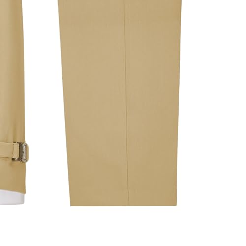 Image of Men's 2 Piece Suit with Metal Clasp Slim Fit Suit Stylish Business Pants Casual Wedding Grooms Tuxedo Suit