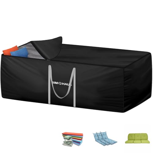 SIMPHAUS Grand Sac de Rangement Housse de Rangement de Coussin Imperméable Tissu Oxford 420D, Sac de Rangement Coussin Exterieur et Meubles de Jardin avec...