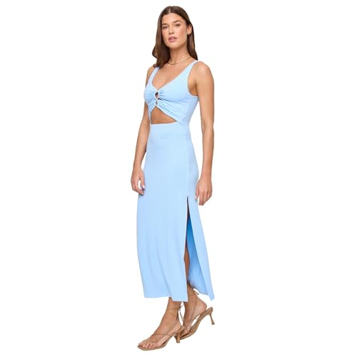 Image of L*Space Camille Dress for Women, Fitted Ribbed Maxi, Ankle Length, Sleeveless Scoop Neck, Side Slit & Waist Cutouts