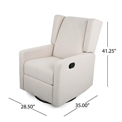 Sillón giratorio reclinable beige miniatura 3