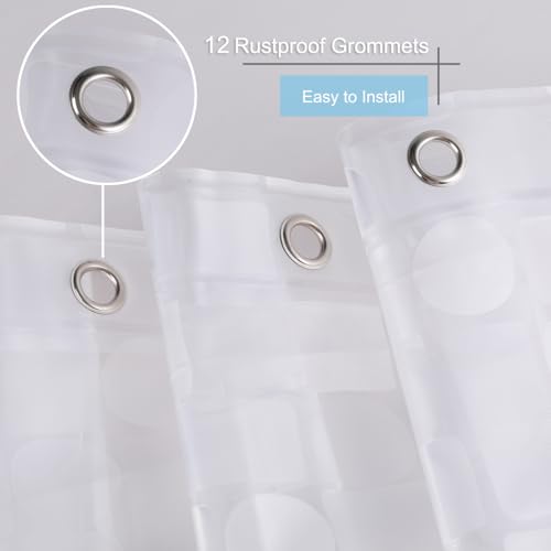 Image of Shower Curtain Liner 70 x 74 Inches, 8G Semi Sheer Vinyl Bath Shower Liners, Heavy Duty, Geometric