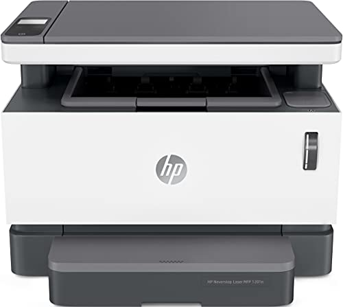 HP Neverstop Laser MFP 1201N   Impresora Multifunción (20 ppm A4, Wifi, Copiar, Escanear, USB), Color Blanco, 48.1 x 42.1 x 39 cm