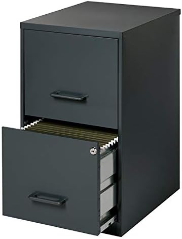Scranton & Co Metal 2 Drawer Letter File Cabinet in Black