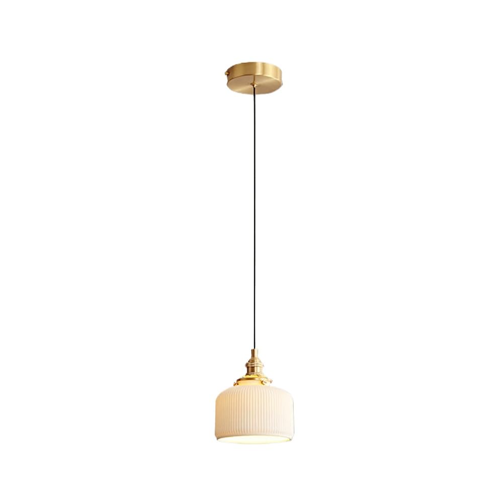 HXYSXHJUO Japanese Ceramic Bedside Chandelier - Retro Wabi-sabi Zen Lamp for Bedroom & Dining Room, Nordic Brass Bar Light Fixture, E14 Compatible
