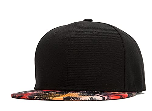 Image of Quanhaigou Snapback Hat for Men Women,Hip Hop Style Colorful Flat Bill Hats Teens Adjustable Baseball Cap